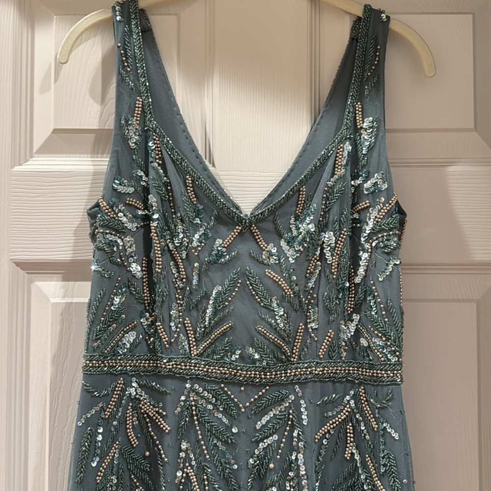 Sequined mermaid gown Aidan Mattox by Adrianna Papell (dark Sage)